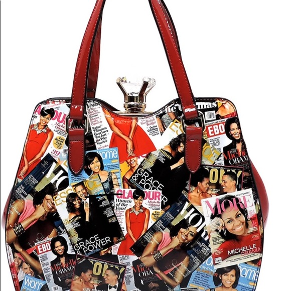 OBAMA Satchel🦋NWT Magazine Collage Gemstone Frame - Picture 3 of 3